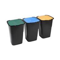 koš na třídění odpadu - sada 3x50l plast