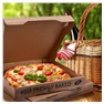 krabice na pizzu 33x33x4 cm kraft s potiskem 100 ks /vlnitá lepenka