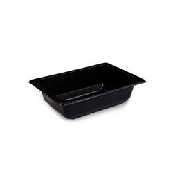 miska polévková zatavovací 600ml hranatá, 178x127x50mm, 100ks černá (PP)