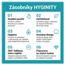 zásobník Hyginity na toal.papír 2 role /běžné roličky/ bílý MT1
