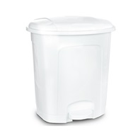 koš na odpadky pedálový 5.5l, 25x23x27cm, plast bílý