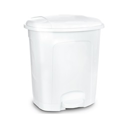 koš na odpadky pedálový 5.5l, 25x23x27cm, plast bílý