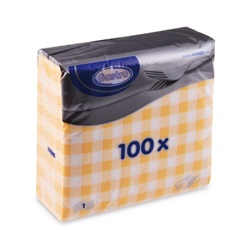 ubrousky 33x33/100 1-vr KARO žluté