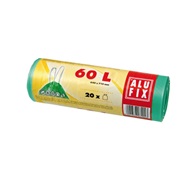 vrecia na odpadky 60 l zelené 20 ks zaťahovací 15 mikrónov / 64x71 cm