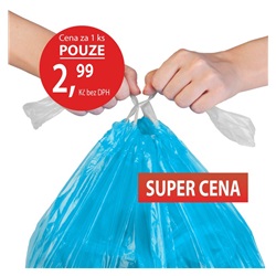 pytle na odpad 120 l modré 20 ks středně silné zatahovací / 70x100 cm HDPE 25 my