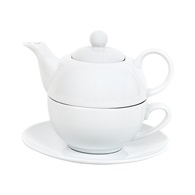 konvička na čaj 390 ml se šálkem 270 ml, II. JAKOST set 2v1 porcelán