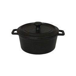 kastrůlek vysoký s poklicí 13,5cm 500ml porcelán vzhled litina